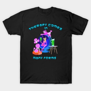 Therapy Comes in Many Forms (Poodles & Cocktails) T-Shirt